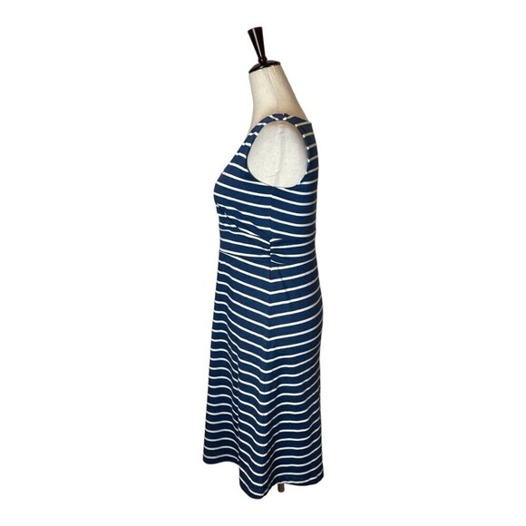 Eddie Bauer Blue And White Striped Sleeveless V Neck Fit And Flare Dress Size S - Picture 6 of 8